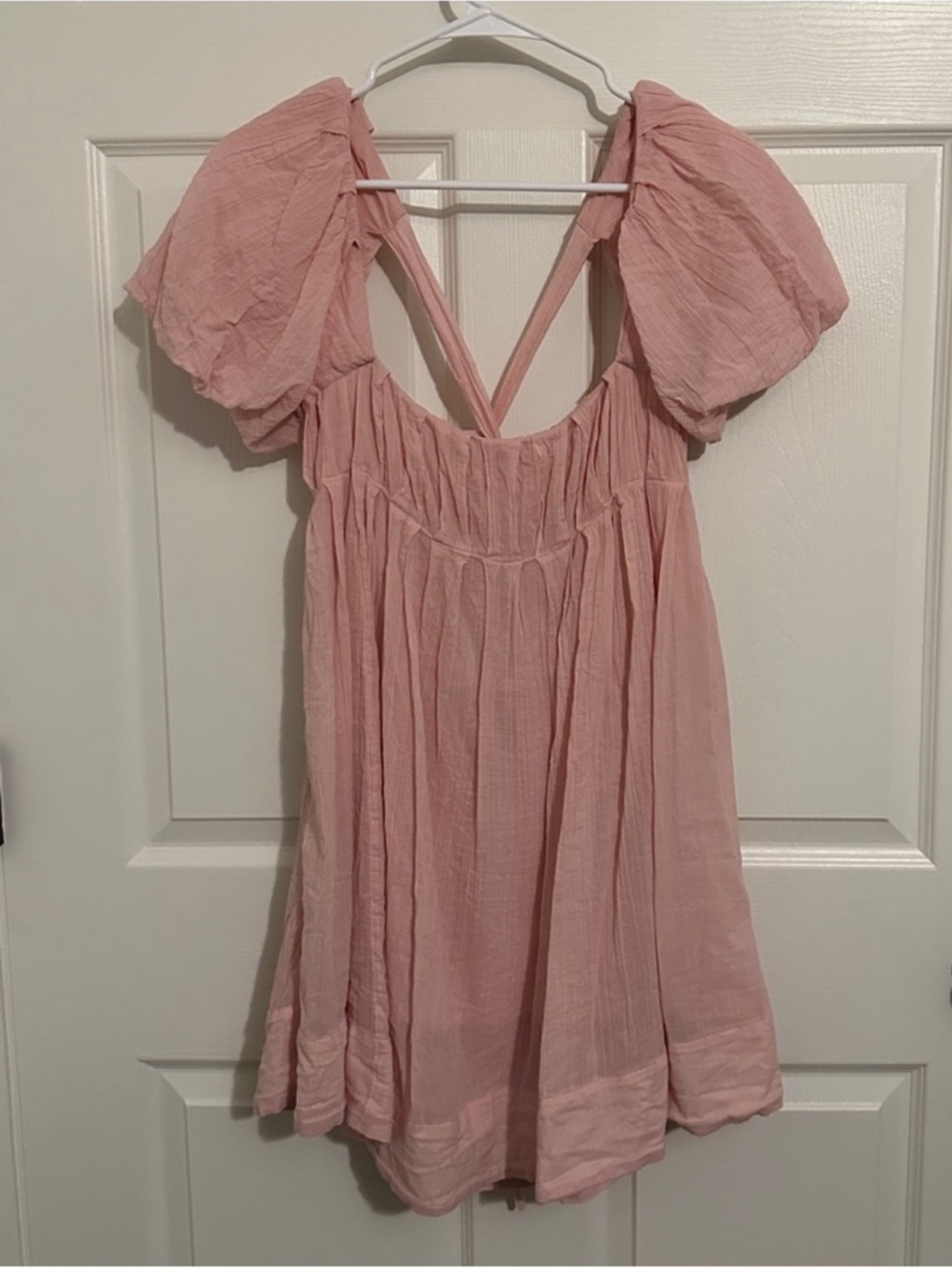 Free People Marina Mini Dress Light Pink 100% Cotton Size Medium Sold out online